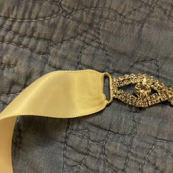 Rhinestone and ribbon bridal belt, headband, accessory - Picture 3 of 4